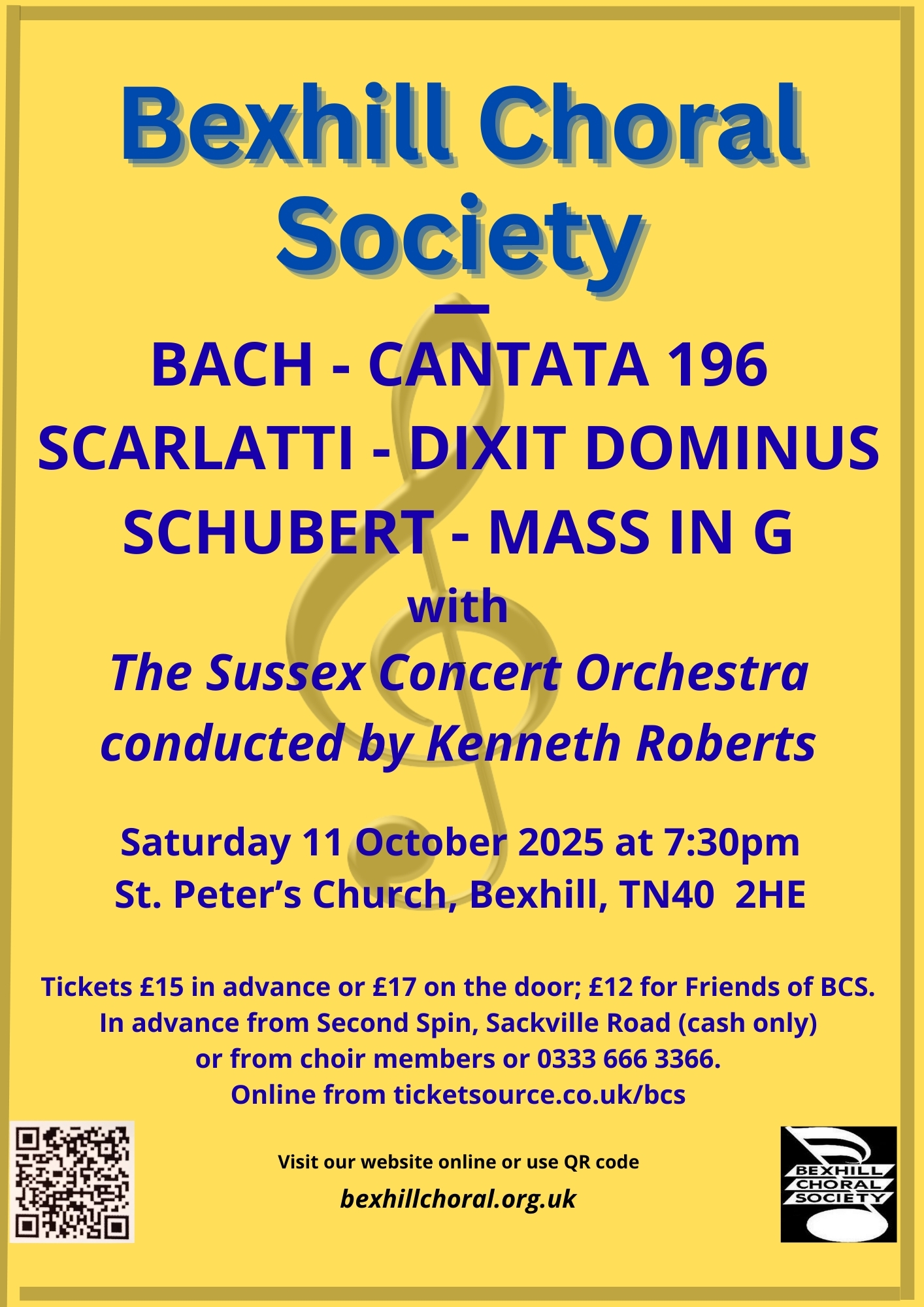 Autumn Concert - 7.30 Saturday 11th October 2025, at St Peter's Church, Bexhill